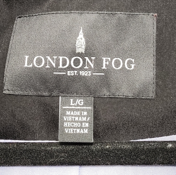 London Fog Black Rain Resist Coat‎ Hooded Women's Size Large - Picture 4 of 10